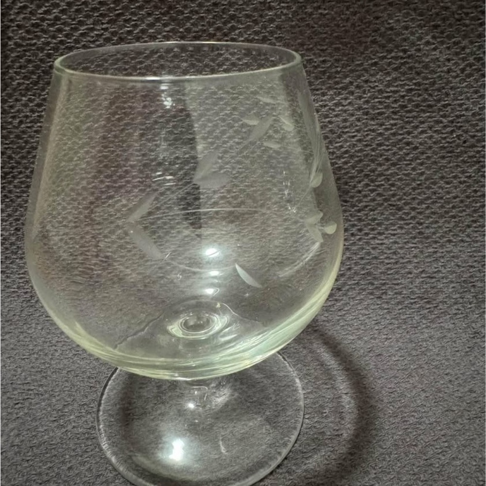 Vintage Princess House etched crystal floral cocktail glasses